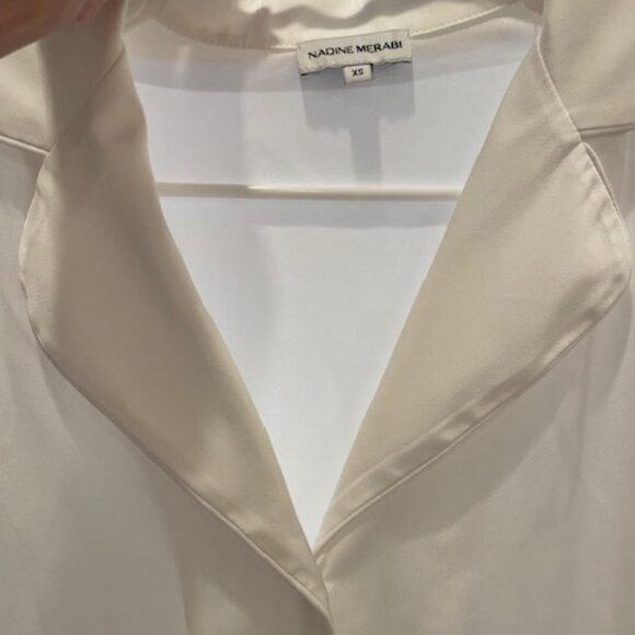 Nadine Merabi White Feather Pajamas bride wedding getting ready - Picture 9 of 9